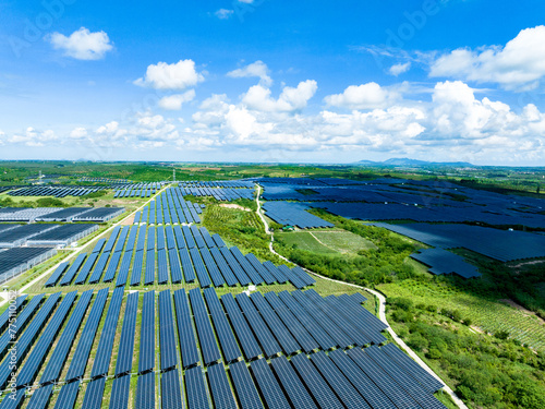 Summer scenery of Dongfang Photovoltaic Farm in Hainan, China photo