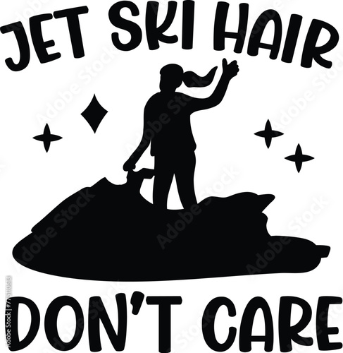 Jet Ski Hair Illustration, Jet Skiing Vector Design