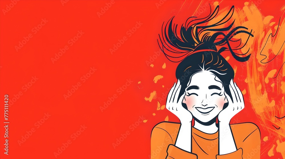 Vibrant Pop Art Style Illustration of a Joyful Woman with Dynamic Background. Perfect for Modern Marketing. Colors That Pop. AI Vibrant Pop Art Style Illustration of a Joyful Woman with Dynamic Background. Perfect for Modern Marketing. Colors That Pop. AI