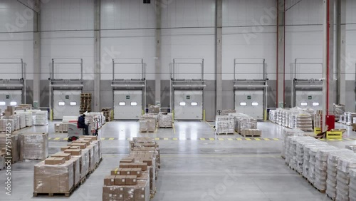 Spacious bright warehouse. Smooth passage to the docks. 