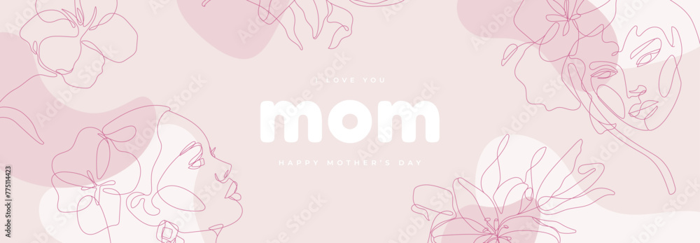 International Women's Day banner design. Minimal boho and line art composition. Vector illustration. International Women's Day banner design. Minimal boho and line art composition. Vector illustration.