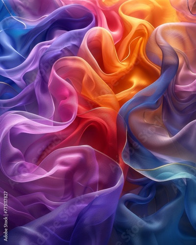 The Artful Design of Silk Waves in Vibrant Colors.