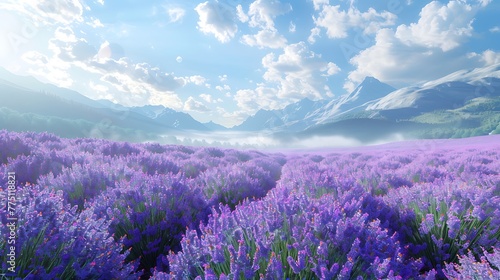 A field of lavender swaying in the breeze