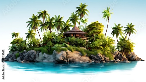 beach with palm trees and pool
