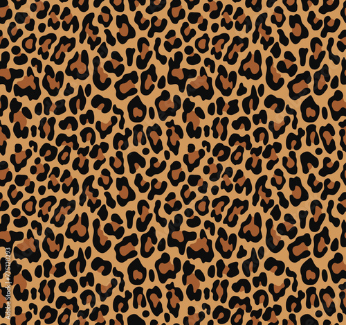 Leopard cat print texture seamless stylish design, vector pattern