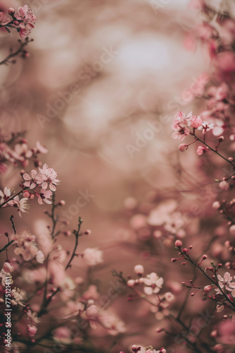 Cherry blossom pink abstract background. Creative copy space.