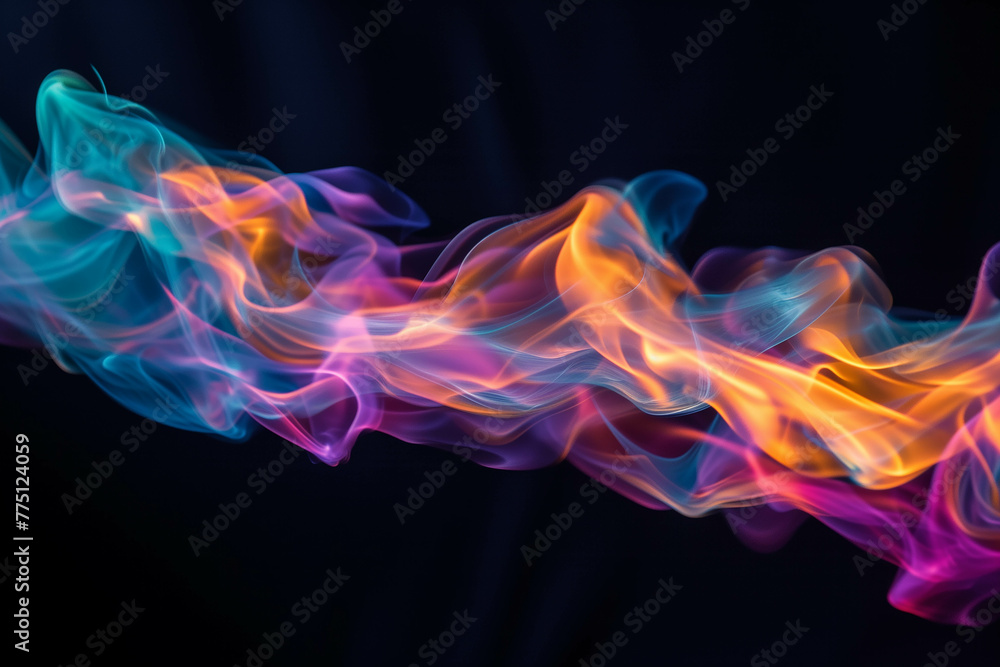 Hot flames burn on a black background. Hot flames burn on a black background.