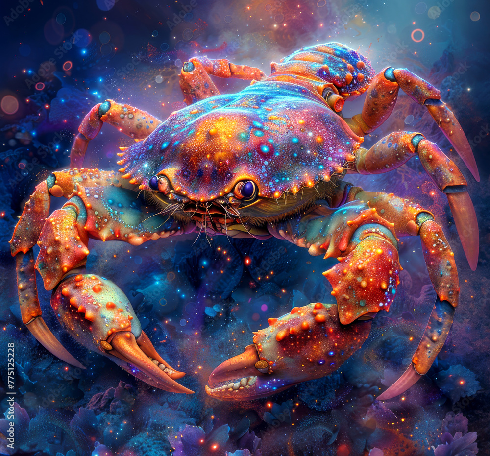 Cancer zodiac sign: a splash of color in digital airbrushing Cancer zodiac sign: a splash of color in digital airbrushing