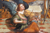 VICENZA, ITALY - NOVEMBER 5, 2023: The angel from renaissance painting of Madonna with St. Sebastian and St. Roch in Chiesa di Santa Maria dei Servi by Benedetto Cincani - il Montagna (1480 - 1558).