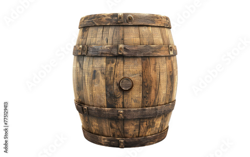 Wood-Crafted Barrel isolated on transparent Background photo