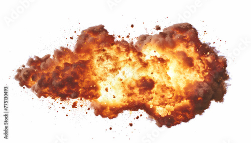 big fire explosion isolated on white background