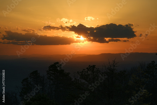 Sunset view from Pilot Mountain, North Carolina