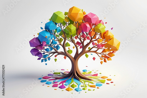 colorful geometric tree