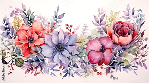 watercolor drawing of flowers