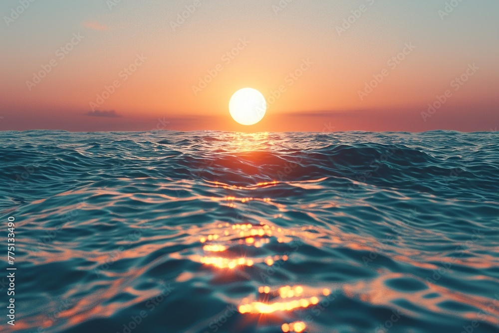 Chillwave-inspired sunset over a calm ocean