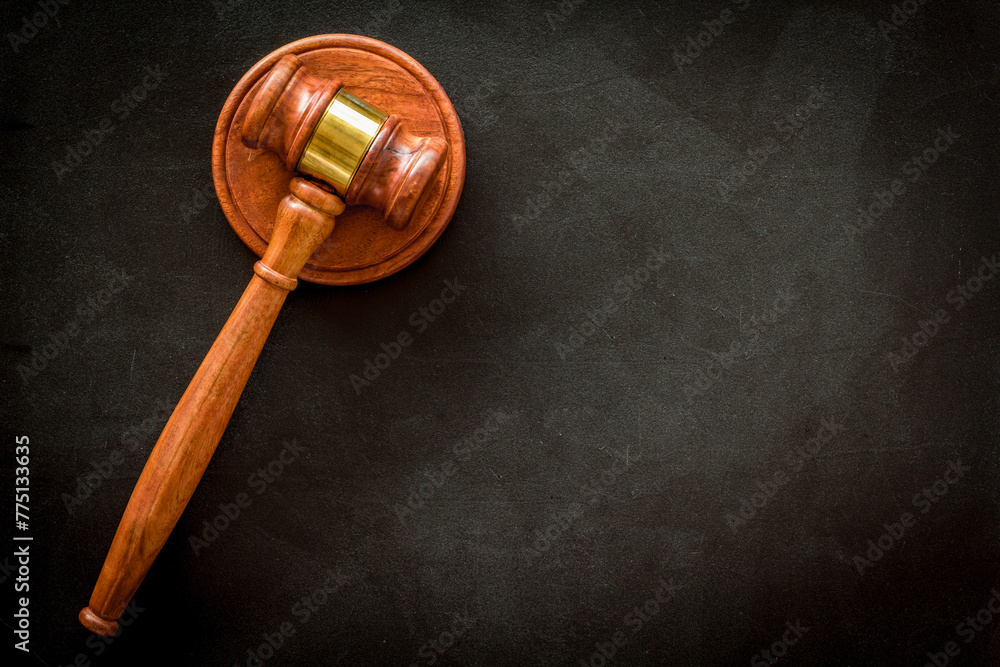Wooden judge gavel top view. Court of justice and law concept Wooden judge gavel top view. Court of justice and law concept