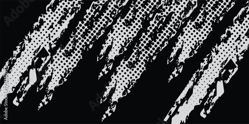 Dots halftone putih & biru pola warna gradien grunge tekstur latar belakang. vektor illustrasi photo