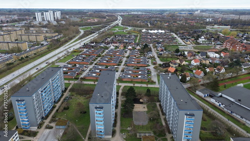 aerial view of the city