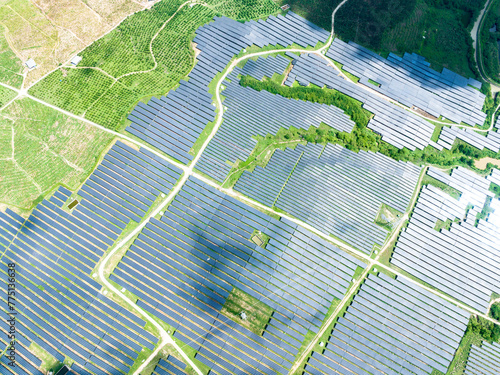 Summer scenery of Dongfang Photovoltaic Farm in Hainan, China photo