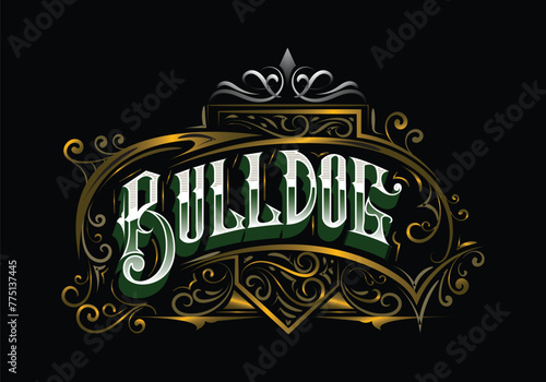BULLDOG lettering custom template design