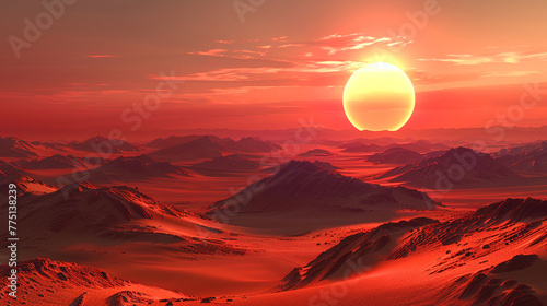 Endless desert under a scorching sun, with ample space for inspirational quotes