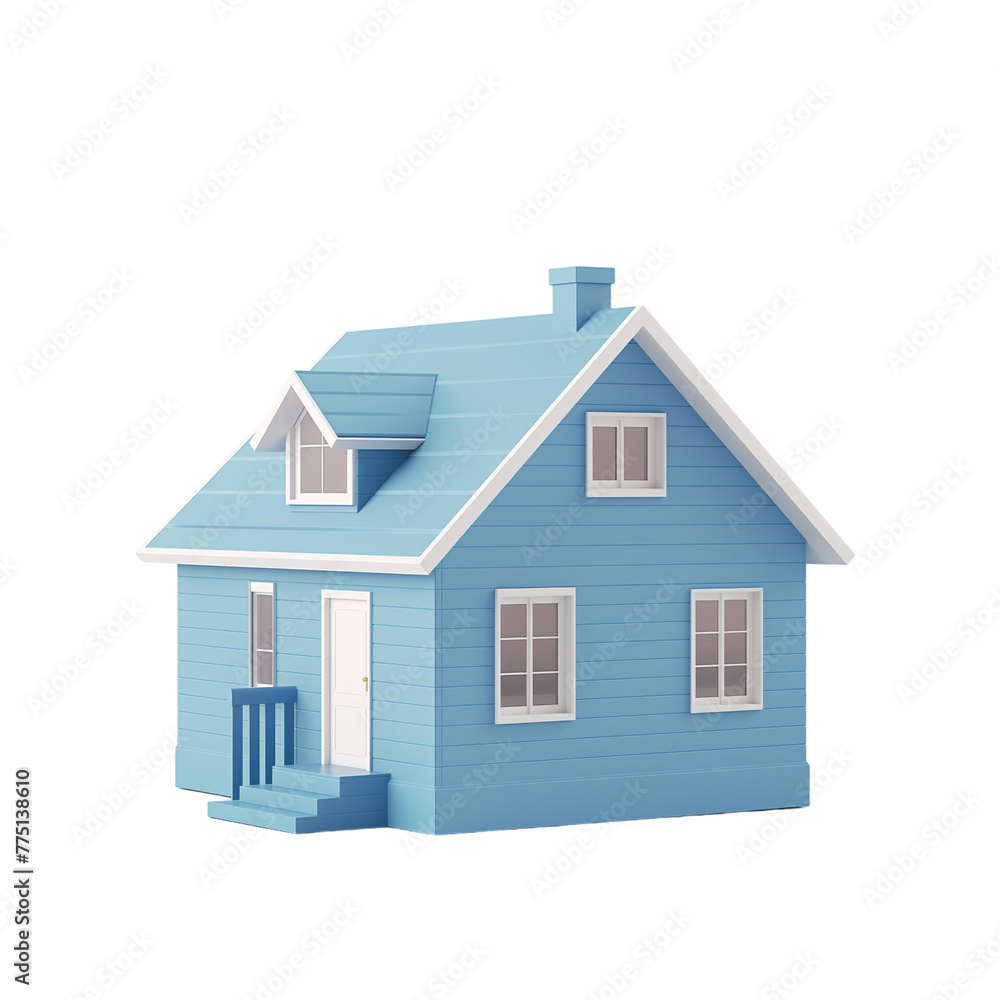 Modern smart houses model Isolated on transparent background Modern smart houses model Isolated on transparent background