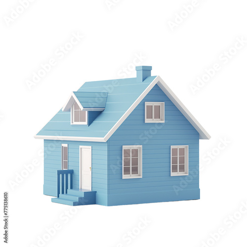 Modern smart houses model Isolated on transparent background