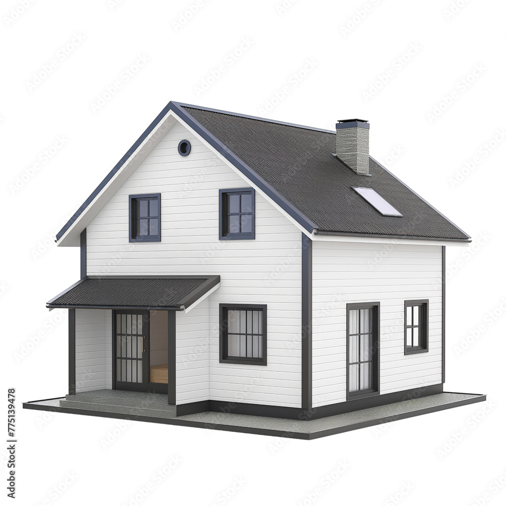 3d modern house Isolated on transparent background 3d modern house Isolated on transparent background