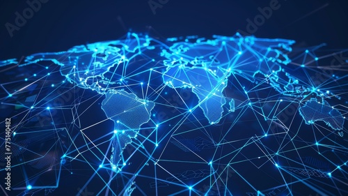 Telecommunication network map, representing the global connectivity and communication infrastructure low texture