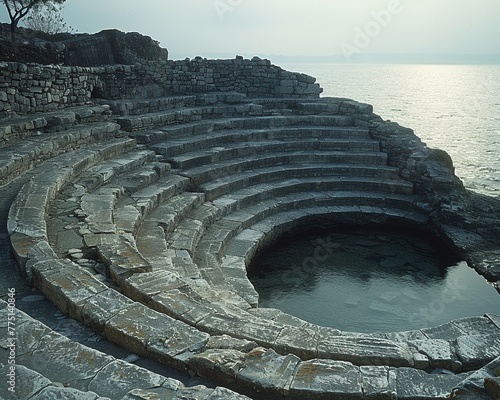 Greek Amphitheater Echoing Ancient Philosophical Debates photo