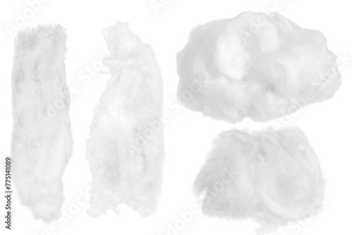 Set.White absorbent cotton on a clean background.