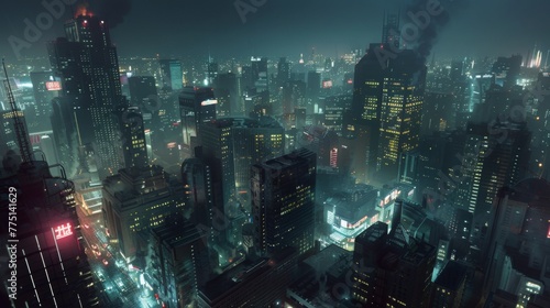 cityscape, night, realistic, cinematic, good composition