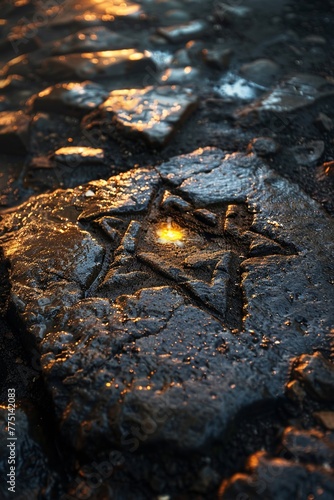Jewish Star of David Imprinted on Ancient Stone