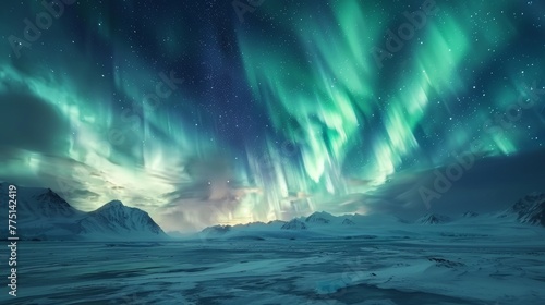 Cinematic arctic night shimmering northern lights in high res timelapse for detailed color vibrancy