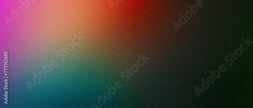 Grainy abstract ultra wide pixel multicolored pink red blue green gradient exclusive background. Perfect for design, banners, wallpapers, templates, creative projects, desktop. Premium, vintage style