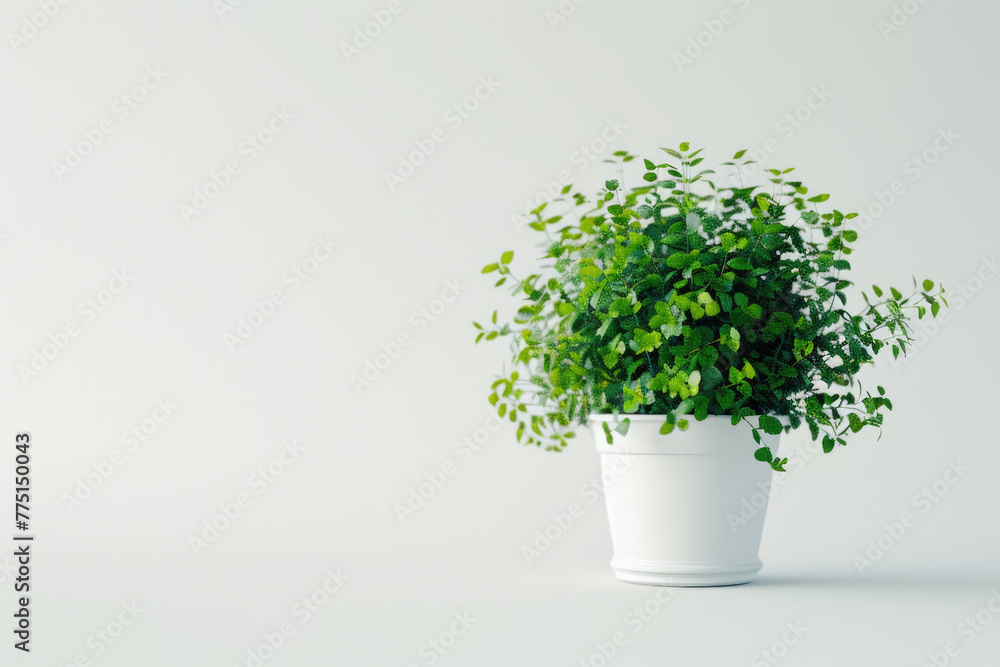 potted green plant on the white background potted green plant on the white background