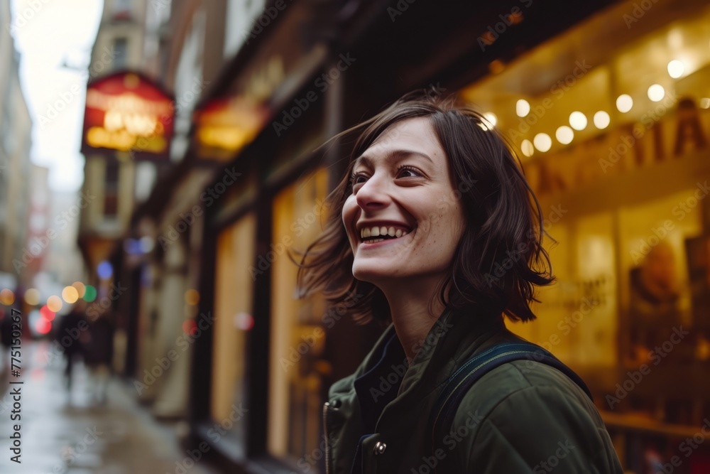Young woman in Paris, France. Portrait of a smiling girl in Paris. Young woman in Paris, France. Portrait of a smiling girl in Paris.