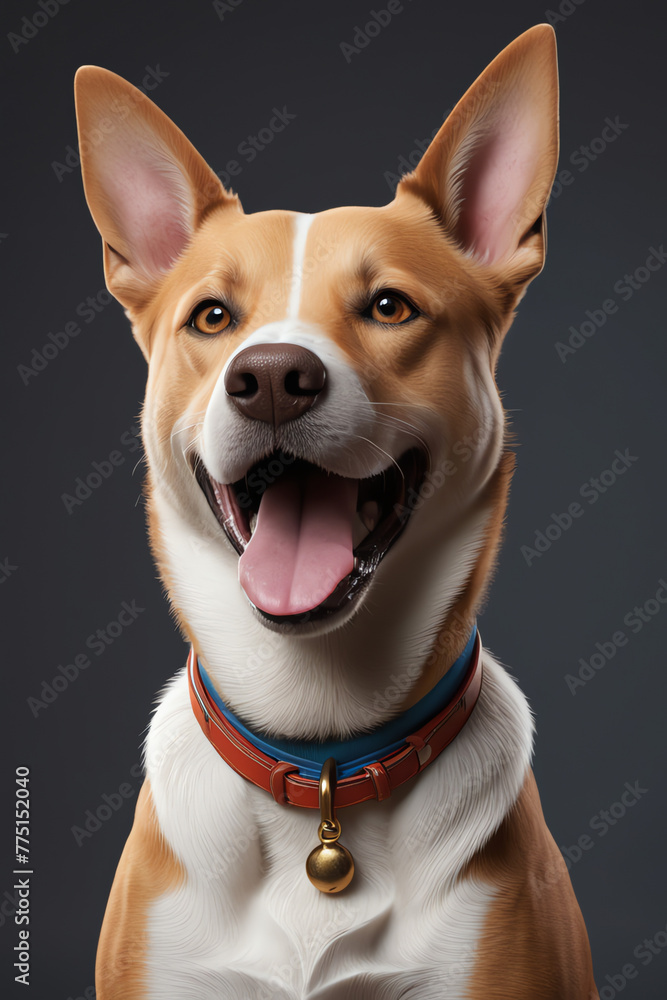 Soft Serenity: Serene Dog Portrait Against Soft Background Wallpaper