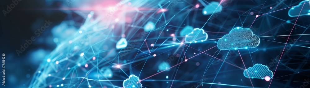 Cloud computing infrastructure, visualizing the network of data centers around the globe supporting cloud services low texture Cloud computing infrastructure, visualizing the network of data centers around the globe supporting cloud services low texture