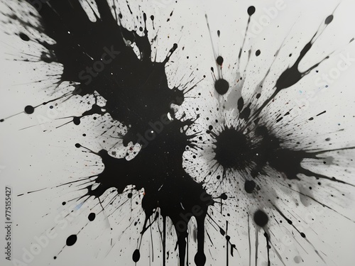 Big set of grunge splashes, paint splashes, stains on a white background, illustration.