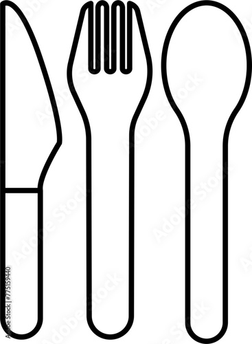 Disposable Utensils Outline Icon