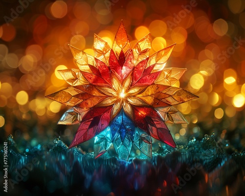 Bahai Nine-Pointed Star Symbolizing Unity and Faith The star blurs into the background photo