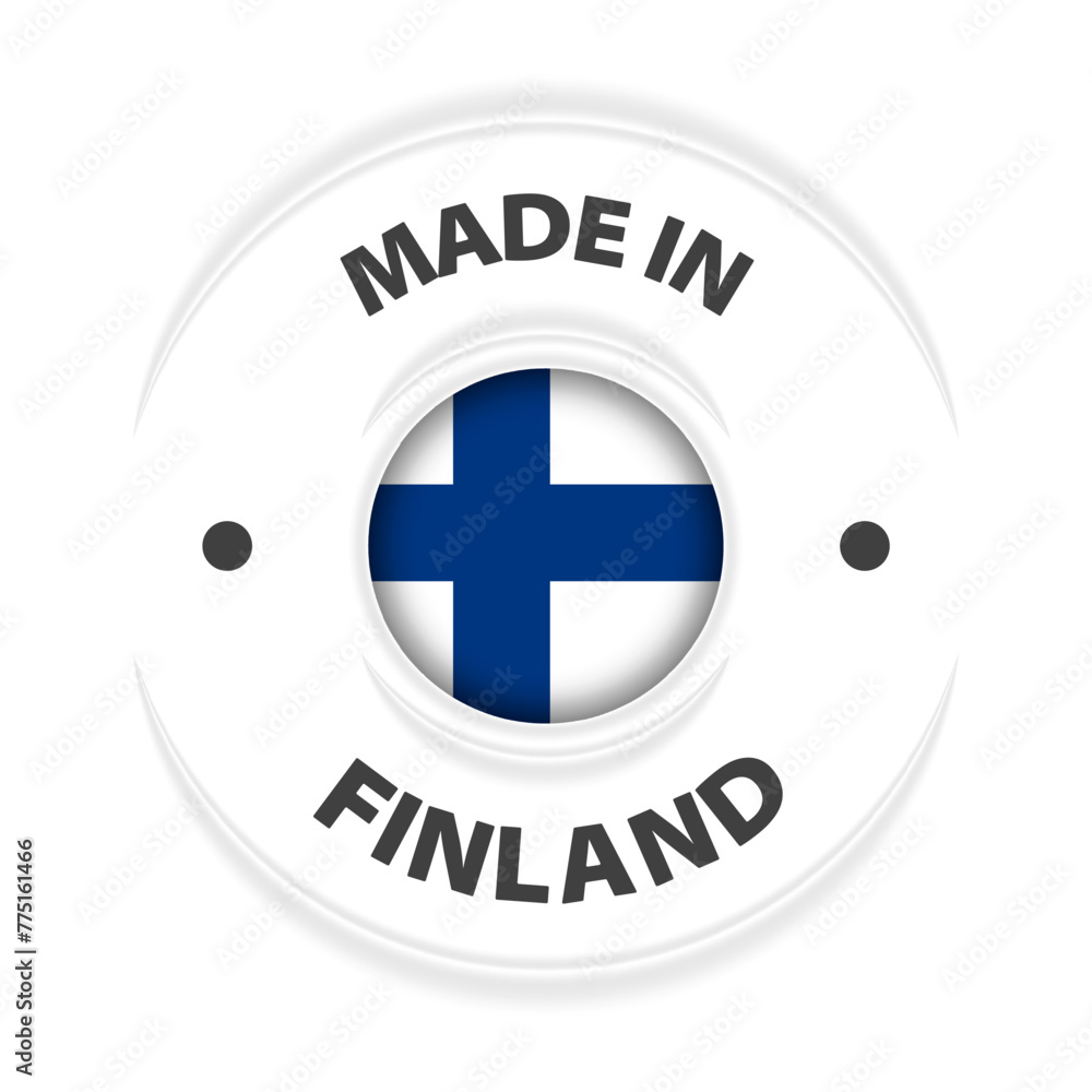 Made in Finland graphic and label. Made in Finland graphic and label.