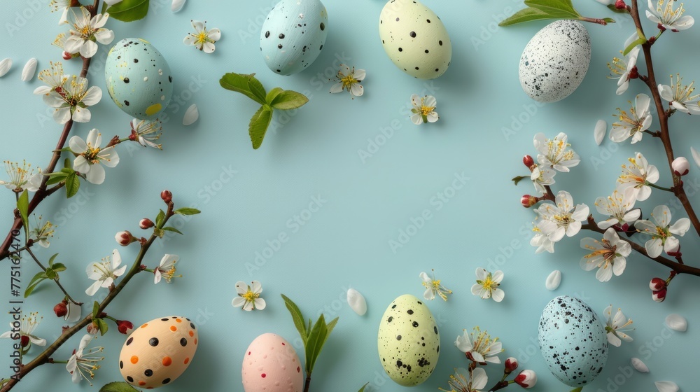 Spring design elements, Easter card background,