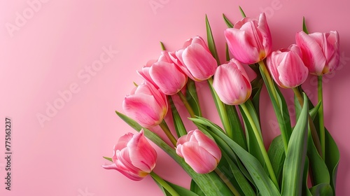 Amazing Top view tulips and gift