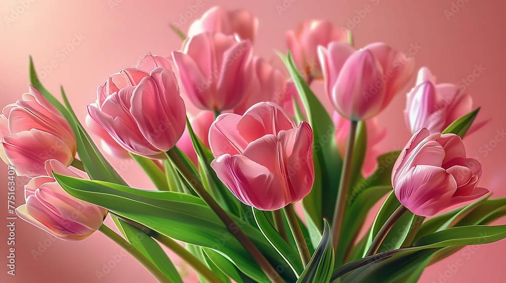 Fototapeta premium Spectacular Spring decoration from white tulips
