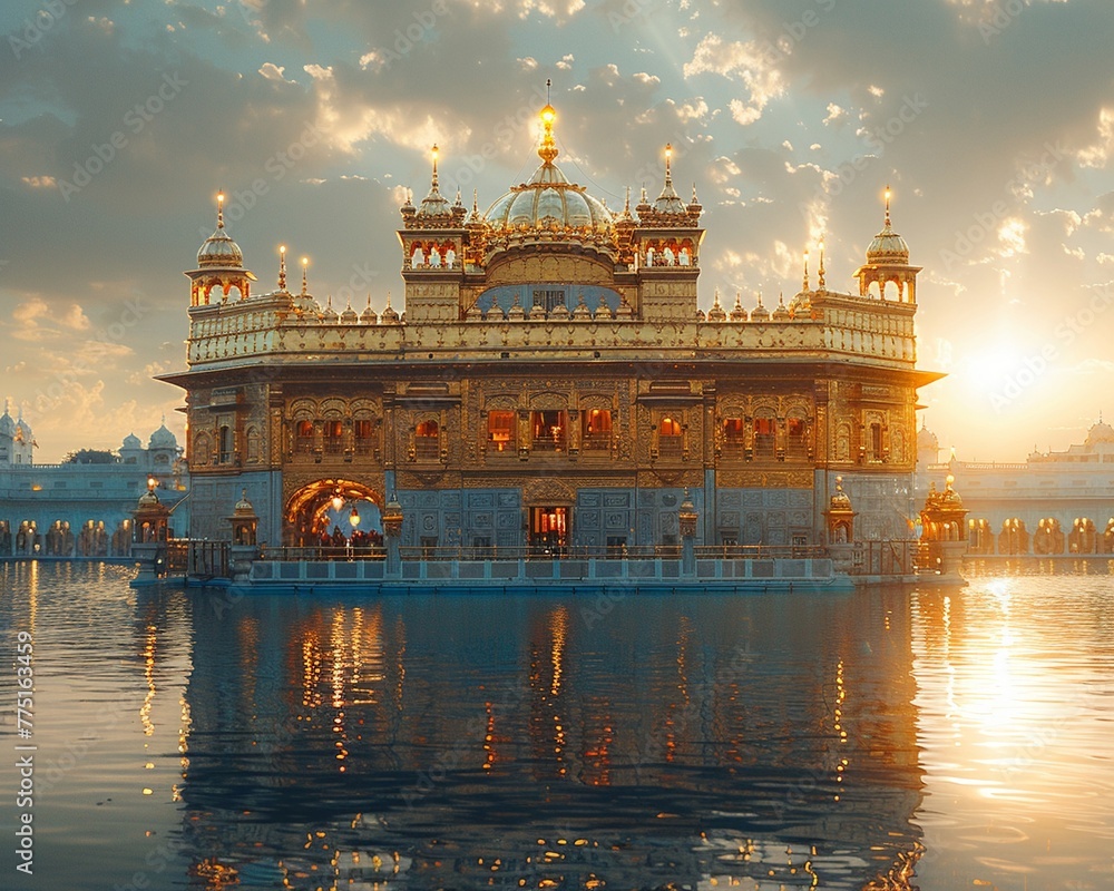 Golden Temple Dome Shining Under the Sun