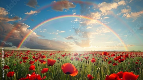 rainbow in the field