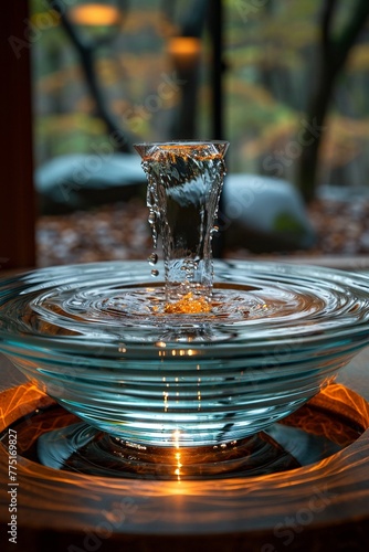 Holy Water Font with Gentle Ripples Reflecting Light photo