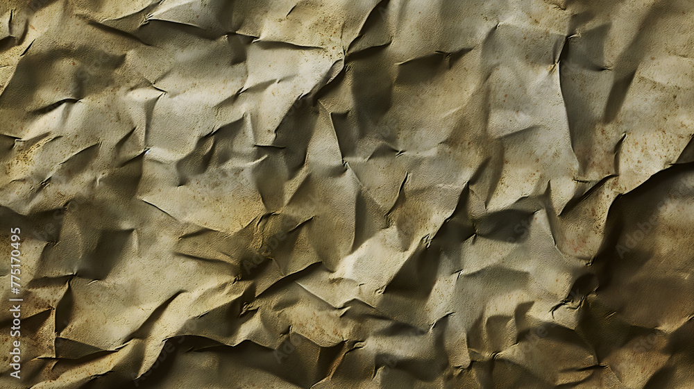 Crumpled Paper Texture with Natural Creases and Folds